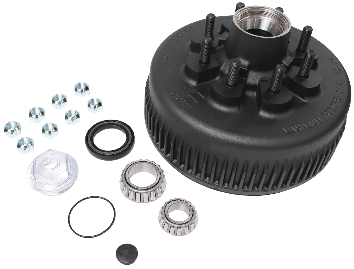Trailer hub drum and hardware