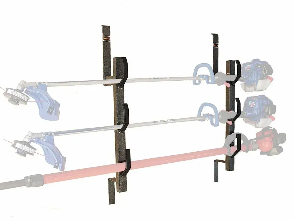 Trailer rack holding trimmers