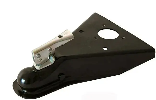 Black trailer coupler hitch component