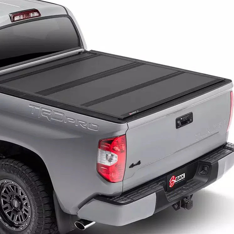 Pickup truck bed cover installed